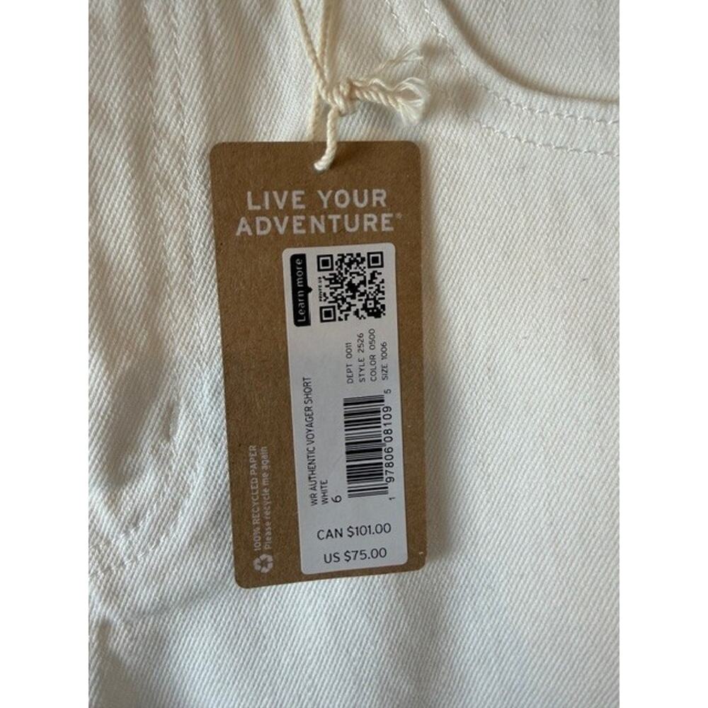 New Eddie Bauer Women Size 6 White Stretch Cotton High Rise Cutoff Denim Shorts - Picture 8 of 11